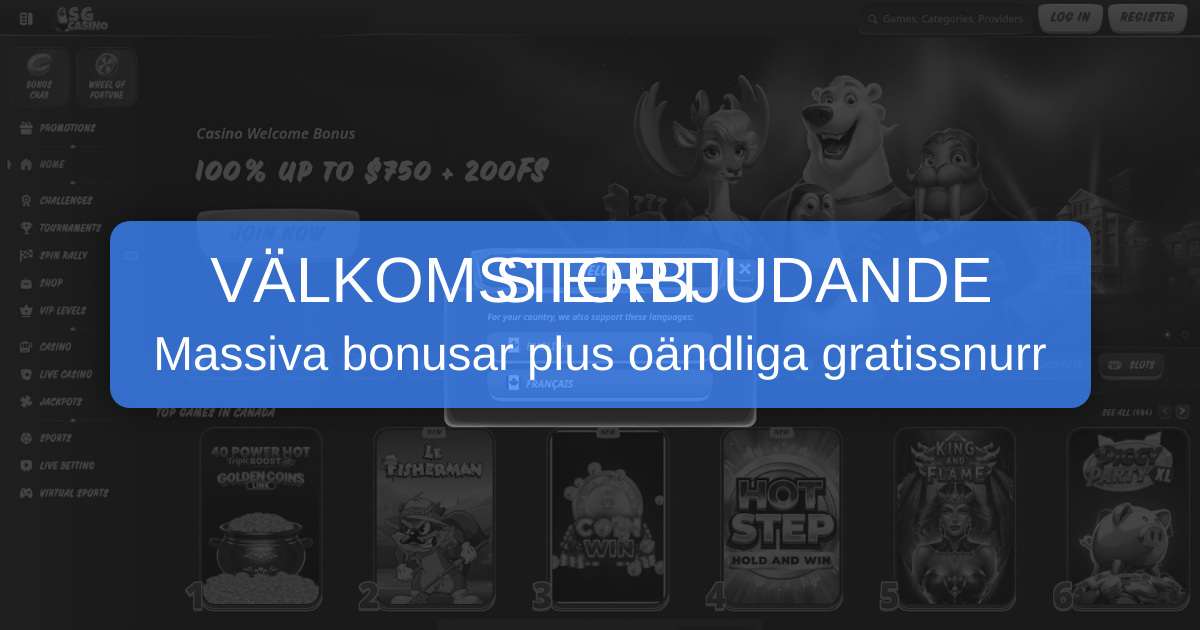 SG Casino Nätcasino för Svenska Casinospelare